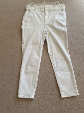 Express Women's White High Waist Crop Ankle Jean 12